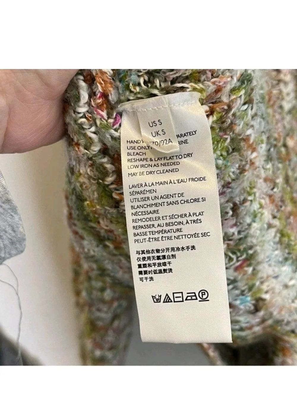 Free People Highland V Neck Oversized Sweater Size S Slouchy Chunky Space Knit